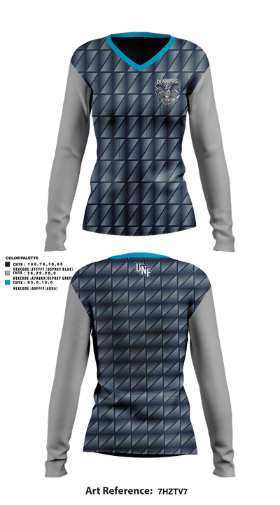 Deadbird RFC 27693288 Women's Long Sleeve V-neck Shirt - 2