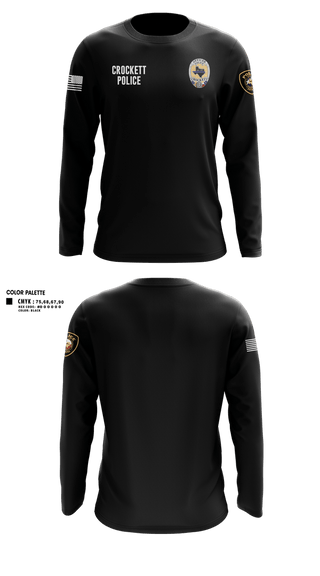 Long Sleeve Performance Shirt, Crockett Police Department, Police, Teamtime, Team time, sublimation, custom sports apparel, team uniforms, spirit wear, spiritwear, sports uniforms, custom shirts, team store, custom team store, fundraiser sports, apparel fundraiser