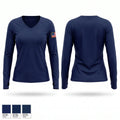 Cumbola Hose Women's Long Sleeve V-neck Shirt - 1