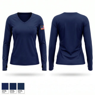 Womens Long Sleeve Vneck Shirt, Cumbola Hose, Fire Department, Teamtime, Team time, sublimation, custom sports apparel, team uniforms, spirit wear, spiritwear, sports uniforms, custom shirts, team store, custom team store, fundraiser sports, apparel fundraiser