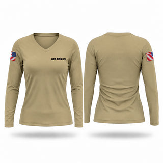 Womens Long Sleeve Vneck Shirt, 820 COS K9, Air Force, Teamtime, Team time, sublimation, custom sports apparel, team uniforms, spirit wear, spiritwear, sports uniforms, custom shirts, team store, custom team store, fundraiser sports, apparel fundraiser