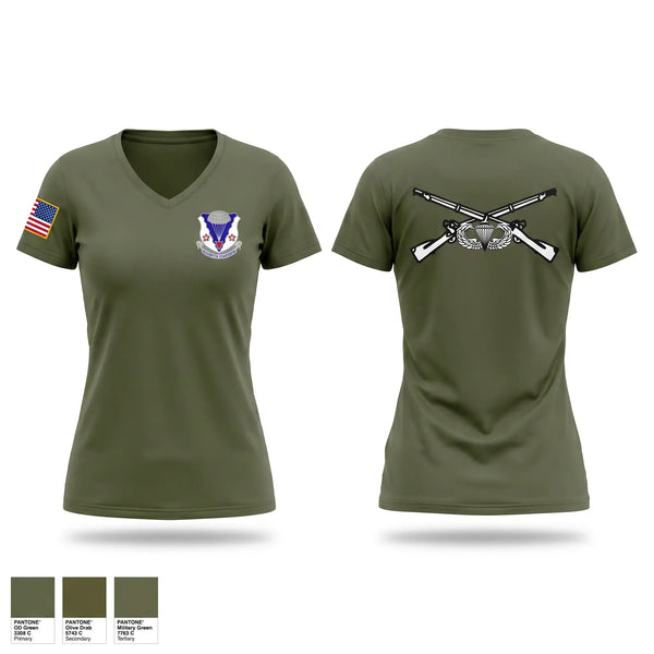 Womens Short Sleeve Vneck Shirt, A Co 2-134 IN BN ABN, National Guard, Teamtime, Team time, sublimation, custom sports apparel, team uniforms, spirit wear, spiritwear, sports uniforms, custom shirts, team store, custom team store, fundraiser sports, apparel fundraiser