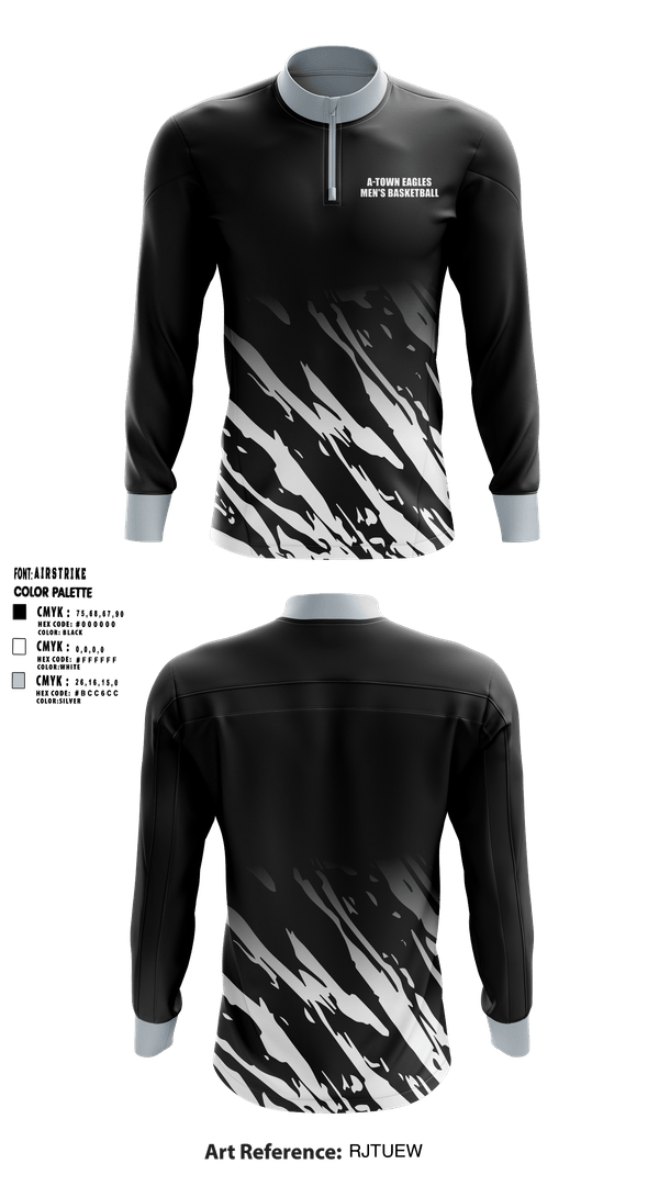 Quarter Zip Jacket, A-Town Eagles, Men's Basketball, Teamtime, Team time, sublimation, custom sports apparel, team uniforms, spirit wear, spiritwear, sports uniforms, custom shirts, team store, custom team store, fundraiser sports, apparel fundraiser