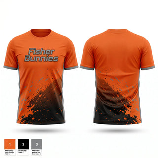 Soft Poly Tee Cotton Like Feel, Fisher Bunnies, Cross Country, Teamtime, Team time, sublimation, custom sports apparel, team uniforms, spirit wear, spiritwear, sports uniforms, custom shirts, team store, custom team store, fundraiser sports, apparel fundraiser