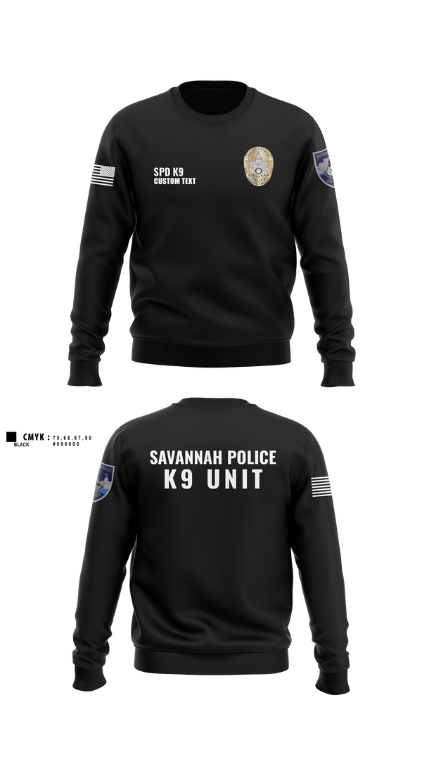 Crew Neck Sweatshirt, SPD K9, Police, Teamtime, Team time, sublimation, custom sports apparel, team uniforms, spirit wear, spiritwear, sports uniforms, custom shirts, team store, custom team store, fundraiser sports, apparel fundraiser