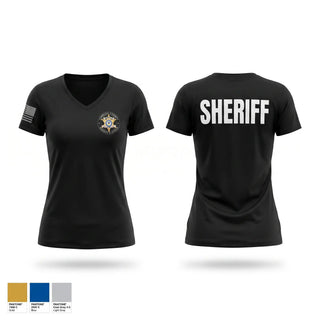 Womens Short Sleeve Vneck Shirt, Conejos County Sheriff’s Office, Police, Teamtime, Team time, sublimation, custom sports apparel, team uniforms, spirit wear, spiritwear, sports uniforms, custom shirts, team store, custom team store, fundraiser sports, apparel fundraiser