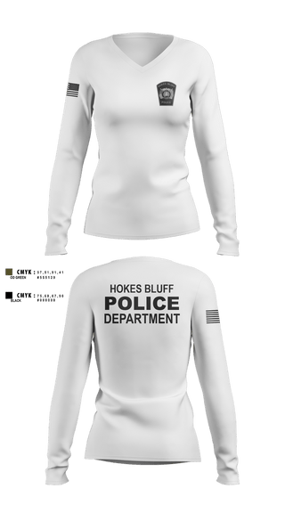 Womens Long Sleeve Vneck Shirt, HOKES BLUFF POLICE DEPARTMENT, Police, Teamtime, Team time, sublimation, custom sports apparel, team uniforms, spirit wear, spiritwear, sports uniforms, custom shirts, team store, custom team store, fundraiser sports, apparel fundraiser