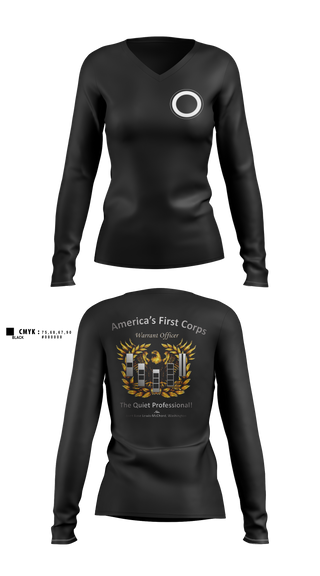 Womens Long Sleeve Vneck Shirt, I Corps HHBN, Army, Teamtime, Team time, sublimation, custom sports apparel, team uniforms, spirit wear, spiritwear, sports uniforms, custom shirts, team store, custom team store, fundraiser sports, apparel fundraiser