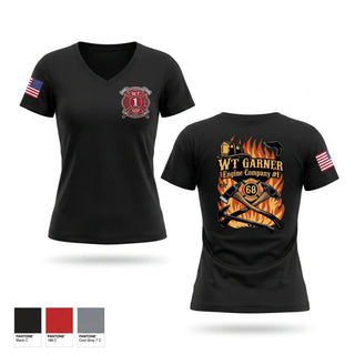 Womens Short Sleeve Vneck Shirt, Village of Wappingers falls Station 1, Fire Department, Teamtime, Team time, sublimation, custom sports apparel, team uniforms, spirit wear, spiritwear, sports uniforms, custom shirts, team store, custom team store, fundraiser sports, apparel fundraiser