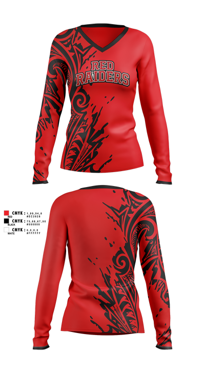 BigRed Store Women's Long Sleeve V-neck Shirt - 3