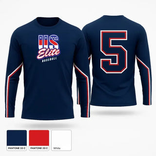 Long Sleeve Performance Shirt, U S Elite, Baseball, Teamtime, Team time, sublimation, custom sports apparel, team uniforms, spirit wear, spiritwear, sports uniforms, custom shirts, team store, custom team store, fundraiser sports, apparel fundraiser