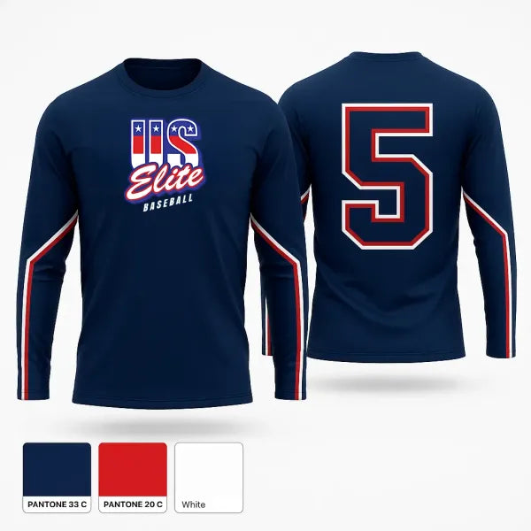 Long Sleeve Performance Shirt, U S Elite, Baseball, Teamtime, Team time, sublimation, custom sports apparel, team uniforms, spirit wear, spiritwear, sports uniforms, custom shirts, team store, custom team store, fundraiser sports, apparel fundraiser