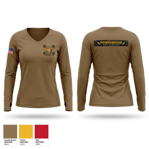 Womens Long Sleeve Vneck Shirt, 59th Ordnance Brigade, Army, Teamtime, Team time, sublimation, custom sports apparel, team uniforms, spirit wear, spiritwear, sports uniforms, custom shirts, team store, custom team store, fundraiser sports, apparel fundraiser