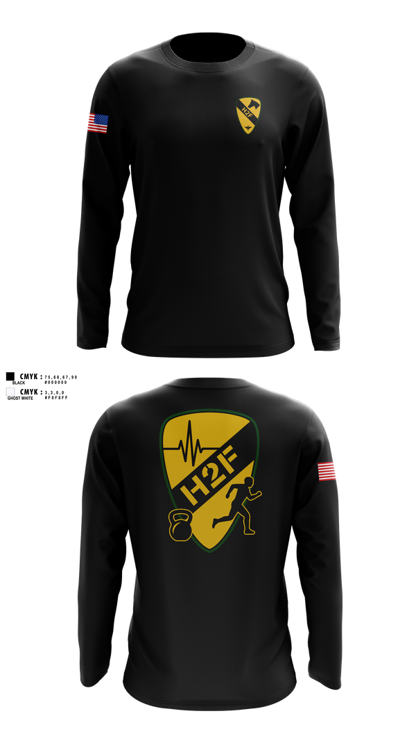 Long Sleeve Performance Shirt, 1st Air Cavalry Brigade H2F, Army, Teamtime, Team time, sublimation, custom sports apparel, team uniforms, spirit wear, spiritwear, sports uniforms, custom shirts, team store, custom team store, fundraiser sports, apparel fundraiser