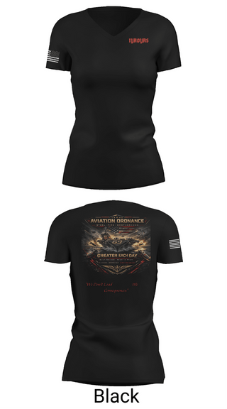 Womens Short Sleeve Vneck Shirt, Aviation Ordinance AAO CH.69, Navy, Teamtime, Team time, sublimation, custom sports apparel, team uniforms, spirit wear, spiritwear, sports uniforms, custom shirts, team store, custom team store, fundraiser sports, apparel fundraiser