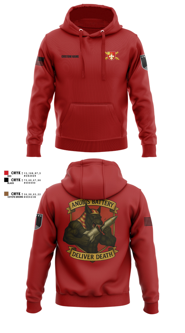 Hoodie, Anubis Battery, 3-12 FA, Army, Teamtime, Team time, sublimation, custom sports apparel, team uniforms, spirit wear, spiritwear, sports uniforms, custom shirts, team store, custom team store, fundraiser sports, apparel fundraiser