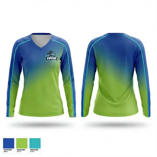Womens Long Sleeve Vneck Shirt, Whidbey Island Vipers, Softball, Teamtime, Team time, sublimation, custom sports apparel, team uniforms, spirit wear, spiritwear, sports uniforms, custom shirts, team store, custom team store, fundraiser sports, apparel fundraiser