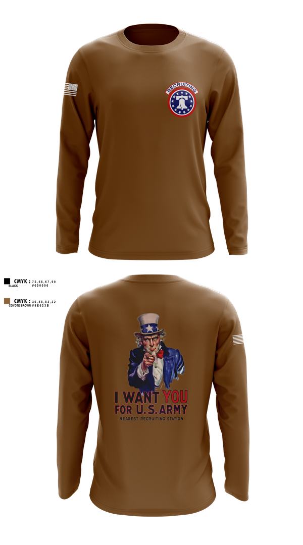 Long Sleeve Performance Shirt, US Army I Want You, Army, Teamtime, Team time, sublimation, custom sports apparel, team uniforms, spirit wear, spiritwear, sports uniforms, custom shirts, team store, custom team store, fundraiser sports, apparel fundraiser