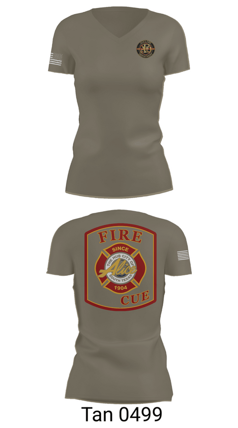 Womens Short Sleeve Vneck Shirt, Alice Fire Rescue, Fire Department, Teamtime, Team time, sublimation, custom sports apparel, team uniforms, spirit wear, spiritwear, sports uniforms, custom shirts, team store, custom team store, fundraiser sports, apparel fundraiser