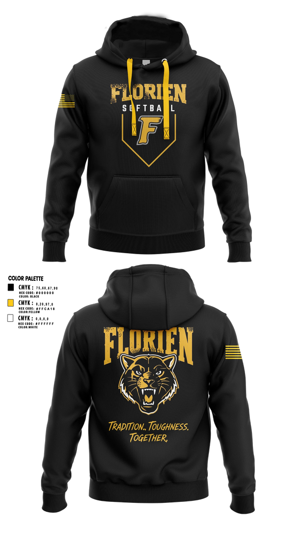 Hoodie, Florien Blackcats, Softball, Teamtime, Team time, sublimation, custom sports apparel, team uniforms, spirit wear, spiritwear, sports uniforms, custom shirts, team store, custom team store, fundraiser sports, apparel fundraiser