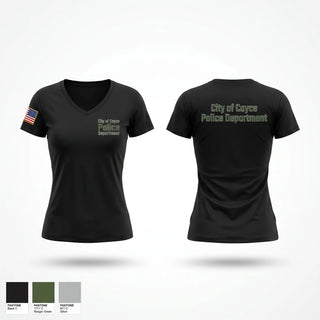 Womens Short Sleeve Vneck Shirt, City of Cayce Police Department, Police, Teamtime, Team time, sublimation, custom sports apparel, team uniforms, spirit wear, spiritwear, sports uniforms, custom shirts, team store, custom team store, fundraiser sports, apparel fundraiser