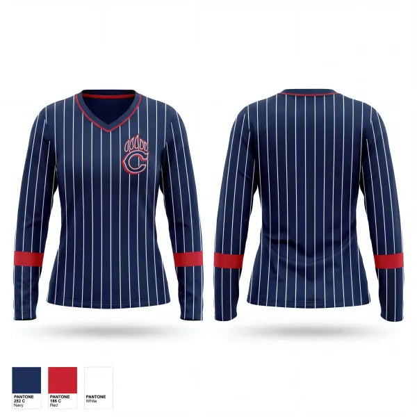 Womens Long Sleeve Vneck Shirt, Badgers, Baseball, Teamtime, Team time, sublimation, custom sports apparel, team uniforms, spirit wear, spiritwear, sports uniforms, custom shirts, team store, custom team store, fundraiser sports, apparel fundraiser
