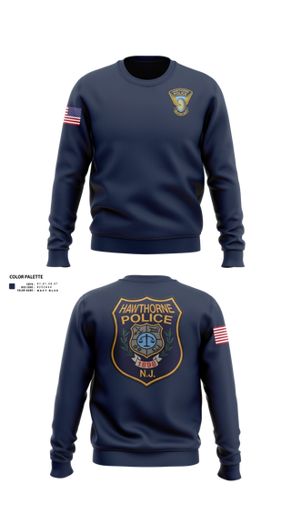 Crew Neck Sweatshirt, Hawthorne Police Department, Police, Teamtime, Team time, sublimation, custom sports apparel, team uniforms, spirit wear, spiritwear, sports uniforms, custom shirts, team store, custom team store, fundraiser sports, apparel fundraiser