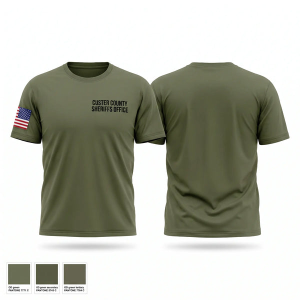 Old School Cotton Feel Shirt, CUSTER COUNTY SHERIFF'S OFFICE, Police, Teamtime, Team time, sublimation, custom sports apparel, team uniforms, spirit wear, spiritwear, sports uniforms, custom shirts, team store, custom team store, fundraiser sports, apparel fundraiser