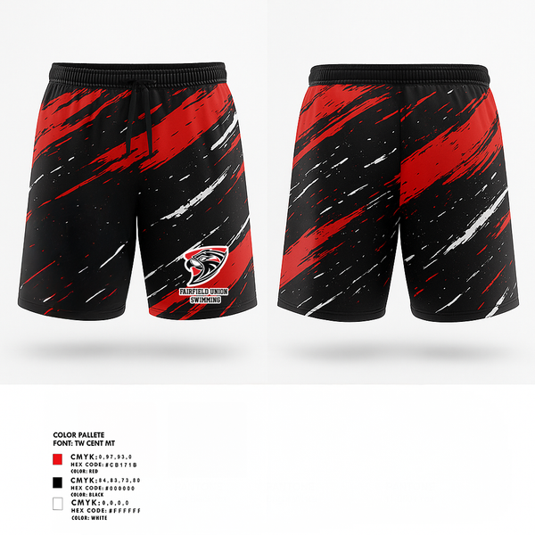 Athletic Shorts With Pockets, Fairfield Union High School Swimming, Swimming, Teamtime, Team time, sublimation, custom sports apparel, team uniforms, spirit wear, spiritwear, sports uniforms, custom shirts, team store, custom team store, fundraiser sports, apparel fundraiser