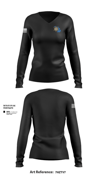 Womens Long Sleeve Vneck Shirt, Eaton County Sheriff’s Office, Police, Teamtime, Team time, sublimation, custom sports apparel, team uniforms, spirit wear, spiritwear, sports uniforms, custom shirts, team store, custom team store, fundraiser sports, apparel fundraiser