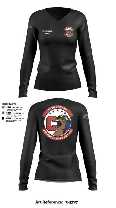 DET 520 13861884 Women's Long Sleeve V-neck Shirt - 6