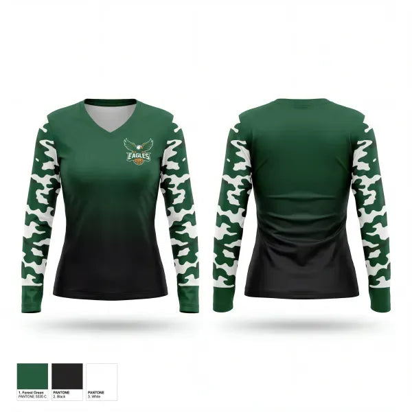 Womens Long Sleeve Vneck Shirt, Eagles, Men's Basketball, Teamtime, Team time, sublimation, custom sports apparel, team uniforms, spirit wear, spiritwear, sports uniforms, custom shirts, team store, custom team store, fundraiser sports, apparel fundraiser