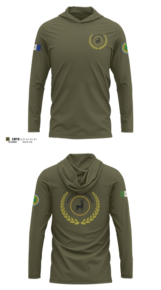 Long Sleeve Performance Shirt with hood, Appala Republic, Army, Teamtime, Team time, sublimation, custom sports apparel, team uniforms, spirit wear, spiritwear, sports uniforms, custom shirts, team store, custom team store, fundraiser sports, apparel fundraiser