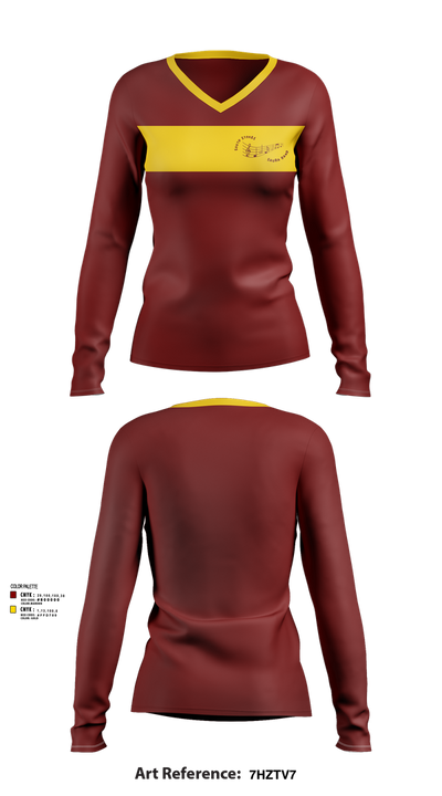 South Stokes Saura Band 30412407 Women's Long Sleeve V-neck Shirt - 53