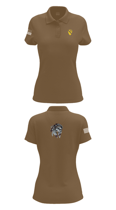 6-9 Cavalry Regiment 17132941 Women's Short Sleeve Performance Polo  - 15
