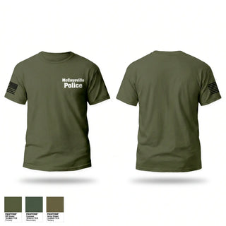 Old School Cotton Feel Shirt, McCaysville Police, Police, Teamtime, Team time, sublimation, custom sports apparel, team uniforms, spirit wear, spiritwear, sports uniforms, custom shirts, team store, custom team store, fundraiser sports, apparel fundraiser