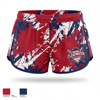 Womens Shorts, Clearwater Little League, Baseball, Teamtime, Team time, sublimation, custom sports apparel, team uniforms, spirit wear, spiritwear, sports uniforms, custom shirts, team store, custom team store, fundraiser sports, apparel fundraiser