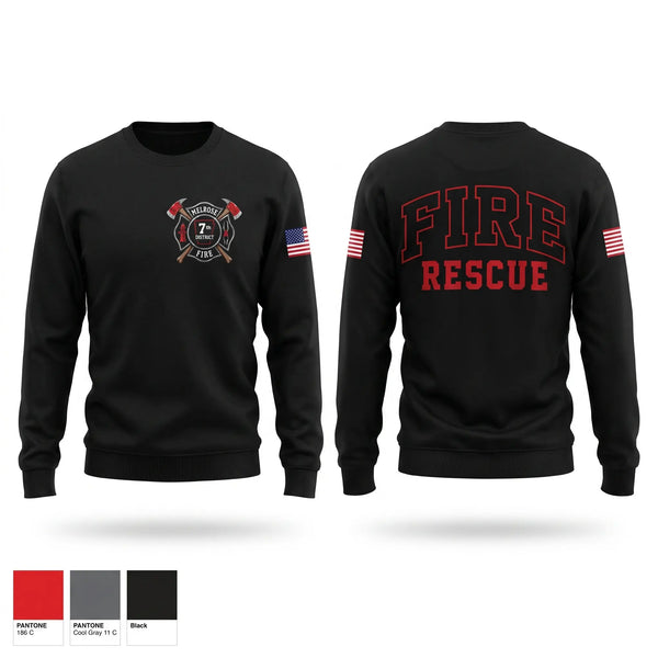 Crew Neck Sweatshirt, Melrose Volunteer Fire Department, Fire Department, Teamtime, Team time, sublimation, custom sports apparel, team uniforms, spirit wear, spiritwear, sports uniforms, custom shirts, team store, custom team store, fundraiser sports, apparel fundraiser