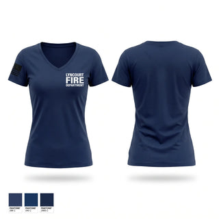 Womens Short Sleeve Vneck Shirt, Lyncourt Fire Department, Fire Department, Teamtime, Team time, sublimation, custom sports apparel, team uniforms, spirit wear, spiritwear, sports uniforms, custom shirts, team store, custom team store, fundraiser sports, apparel fundraiser