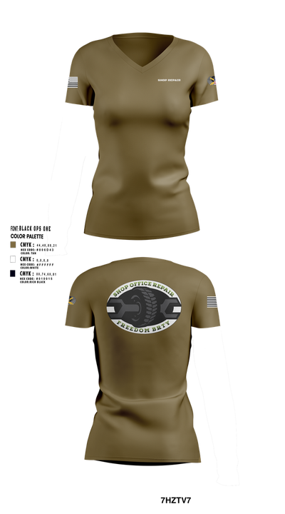 1-320TH FA 20392282 Women's Short Sleeve V-neck Shirt - 123