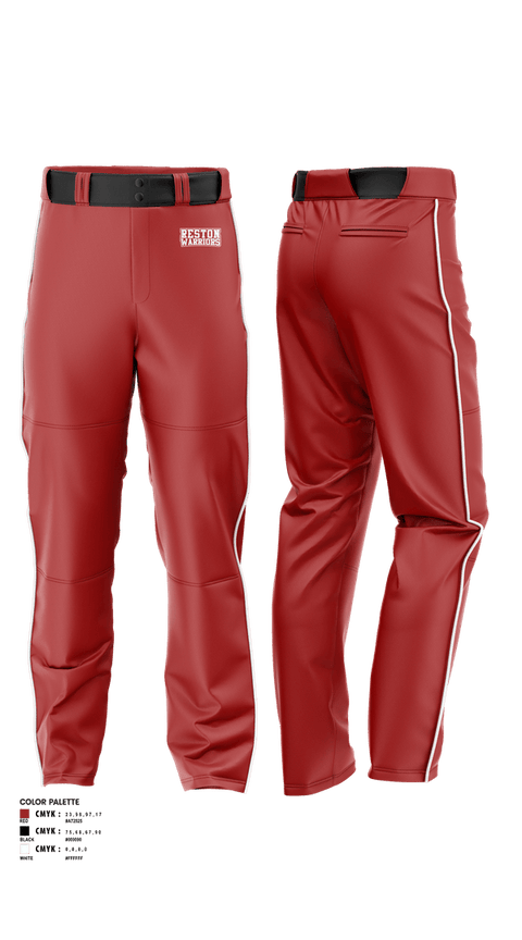 Baseball Pants, Reston Warriors, Baseball, Teamtime, Team time, sublimation, custom sports apparel, team uniforms, spirit wear, spiritwear, sports uniforms, custom shirts, team store, custom team store, fundraiser sports, apparel fundraiser