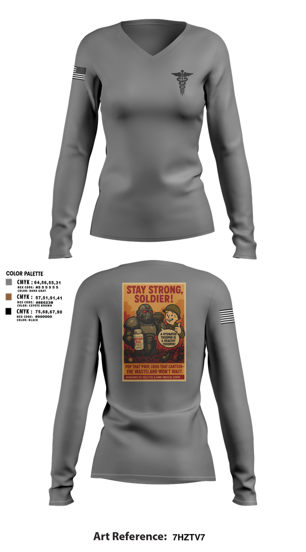 Womens Long Sleeve Vneck Shirt, 319th IEW, , Teamtime, Team time, sublimation, custom sports apparel, team uniforms, spirit wear, spiritwear, sports uniforms, custom shirts, team store, custom team store, fundraiser sports, apparel fundraiser
