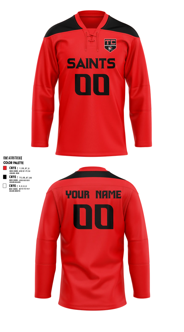 Hockey Jersey, Tri County Saints, Ice Hockey, Teamtime, Team time, sublimation, custom sports apparel, team uniforms, spirit wear, spiritwear, sports uniforms, custom shirts, team store, custom team store, fundraiser sports, apparel fundraiser