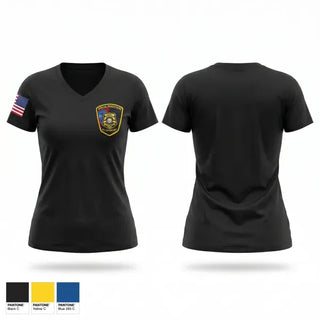 Womens Short Sleeve Vneck Shirt, Operational support Bureau, Police, Teamtime, Team time, sublimation, custom sports apparel, team uniforms, spirit wear, spiritwear, sports uniforms, custom shirts, team store, custom team store, fundraiser sports, apparel fundraiser