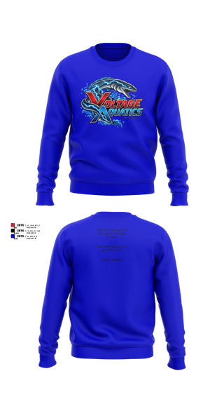 Crew Neck Sweatshirt, Voltage Team Store, Swimming, Teamtime, Team time, sublimation, custom sports apparel, team uniforms, spirit wear, spiritwear, sports uniforms, custom shirts, team store, custom team store, fundraiser sports, apparel fundraiser