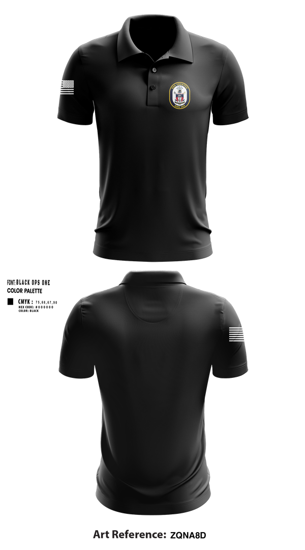 Short Sleeve Performance Polo, USS TRUXTUN DDG 103, Navy, Teamtime, Team time, sublimation, custom sports apparel, team uniforms, spirit wear, spiritwear, sports uniforms, custom shirts, team store, custom team store, fundraiser sports, apparel fundraiser