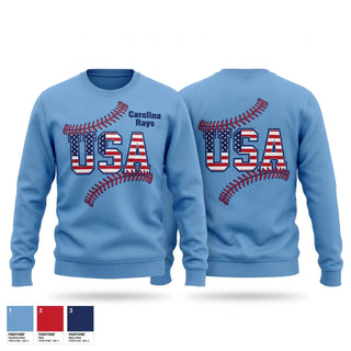 Crew Neck Sweatshirt, Carolina Rays, Baseball, Teamtime, Team time, sublimation, custom sports apparel, team uniforms, spirit wear, spiritwear, sports uniforms, custom shirts, team store, custom team store, fundraiser sports, apparel fundraiser