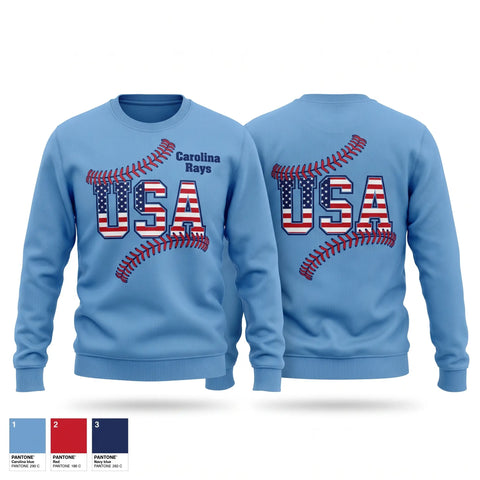 Crew Neck Sweatshirt, Carolina Rays, Baseball, Teamtime, Team time, sublimation, custom sports apparel, team uniforms, spirit wear, spiritwear, sports uniforms, custom shirts, team store, custom team store, fundraiser sports, apparel fundraiser