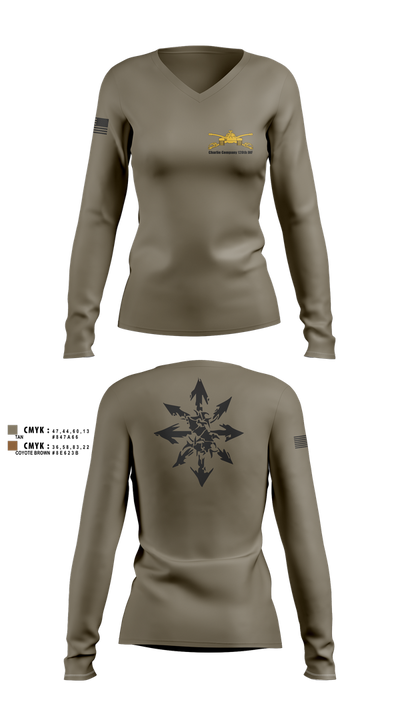 Charlie Company 120th INF 49997555 Women's Long Sleeve V-neck Shirt - 1