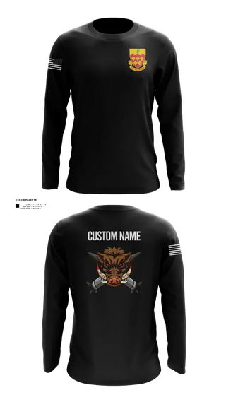 Long Sleeve Performance Shirt, 1-77 FA Bravo Btry, Army, Teamtime, Team time, sublimation, custom sports apparel, team uniforms, spirit wear, spiritwear, sports uniforms, custom shirts, team store, custom team store, fundraiser sports, apparel fundraiser